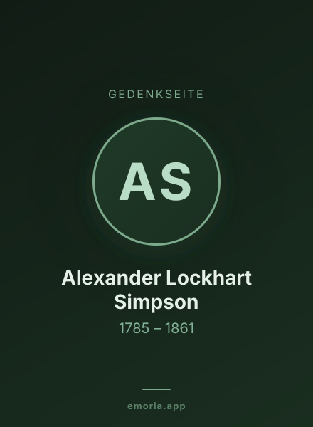 Gedenkportrait von Alexander Lockhart Simpson