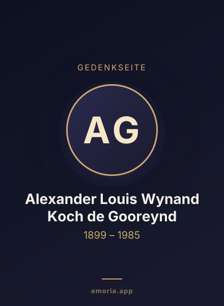 Gedenkportrait von Alexander Louis Wynand Koch de Gooreynd