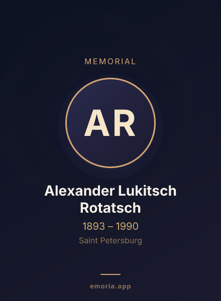 Memorial portrait of Alexander Lukitsch Rotatsch