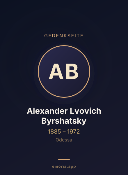 Gedenkportrait von Alexander Lvovich Byrshatsky