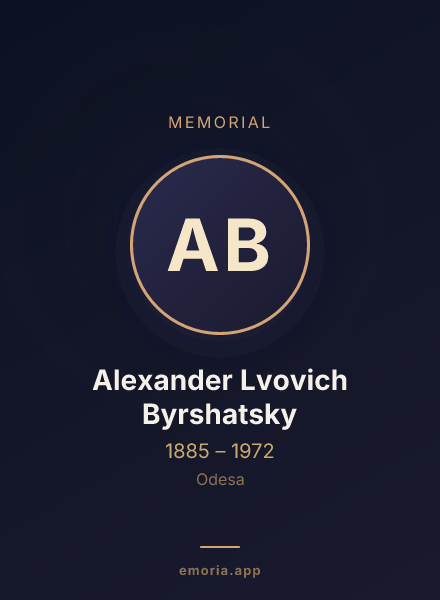 Memorial portrait of Alexander Lvovich Byrshatsky