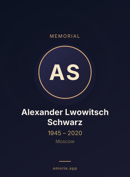 Memorial portrait of Alexander Lwowitsch Schwarz