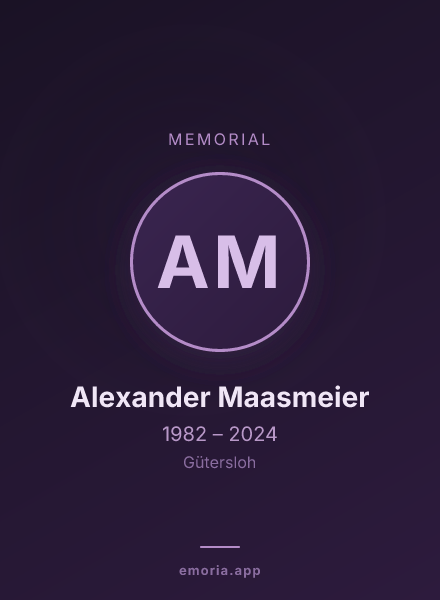 Memorial portrait of Alexander Maasmeier
