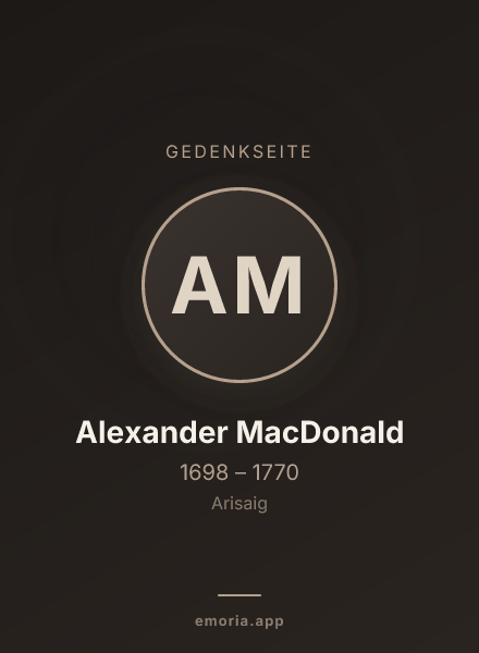Gedenkportrait von Alexander MacDonald