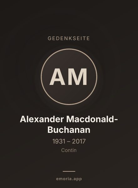 Gedenkportrait von Alexander Macdonald-Buchanan
