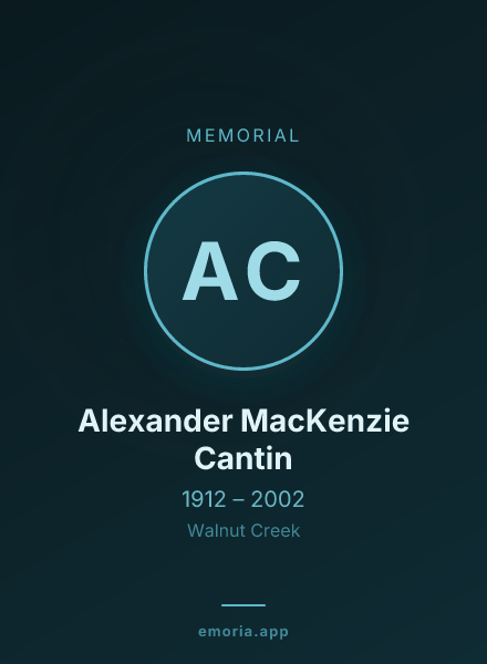 Memorial portrait of Alexander MacKenzie Cantin