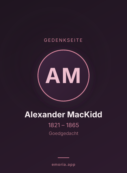 Gedenkportrait von Alexander MacKidd