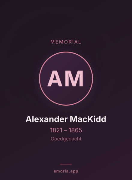Memorial portrait of Alexander MacKidd
