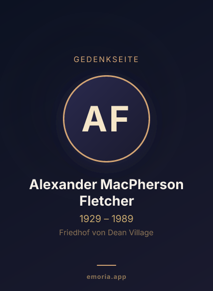 Gedenkportrait von Alexander MacPherson Fletcher
