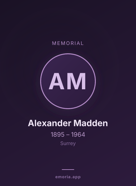 Memorial portrait of Alexander Madden