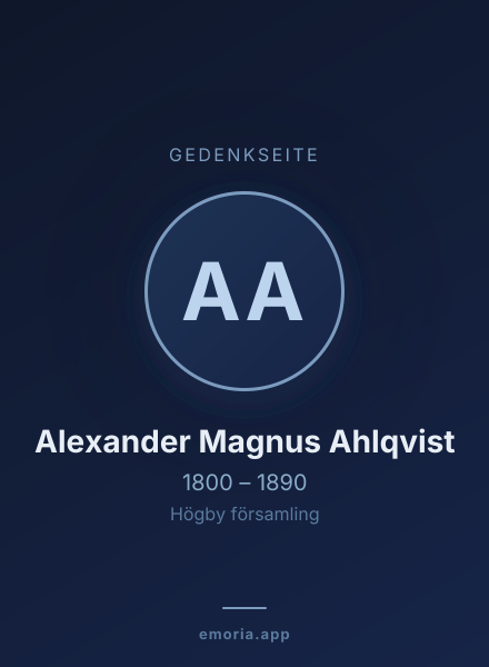 Gedenkportrait von Alexander Magnus Ahlqvist