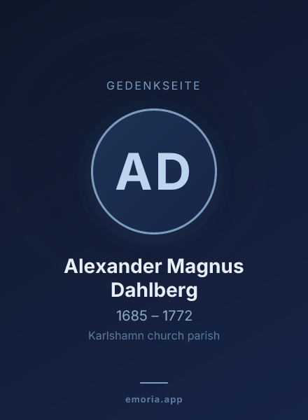 Gedenkportrait von Alexander Magnus Dahlberg