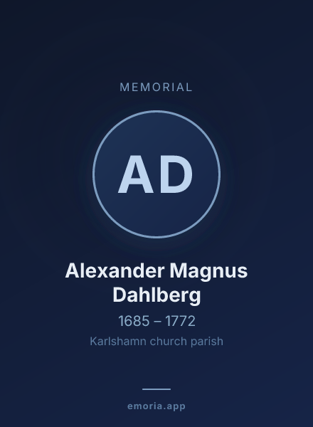 Memorial portrait of Alexander Magnus Dahlberg