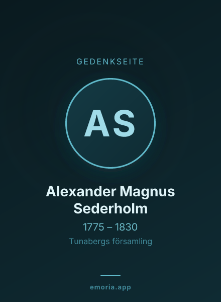 Gedenkportrait von Alexander Magnus Sederholm