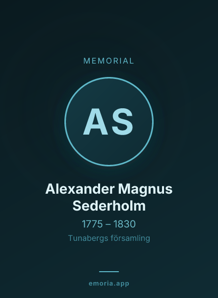 Memorial portrait of Alexander Magnus Sederholm