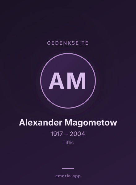 Gedenkportrait von Alexander Magometow