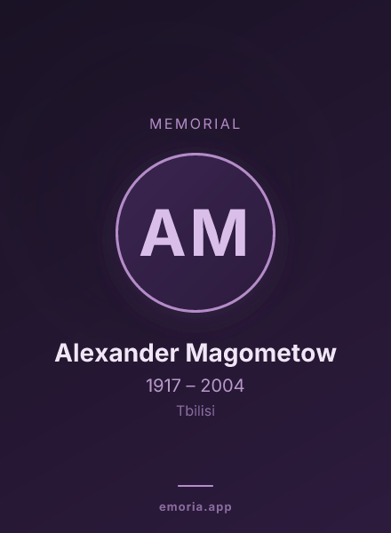 Memorial portrait of Alexander Magometow
