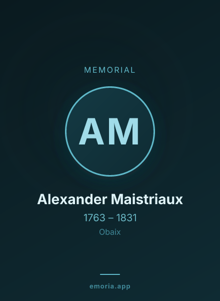 Memorial portrait of Alexander Maistriaux
