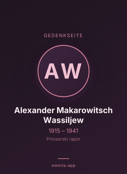 Gedenkportrait von Alexander Makarowitsch Wassiljew