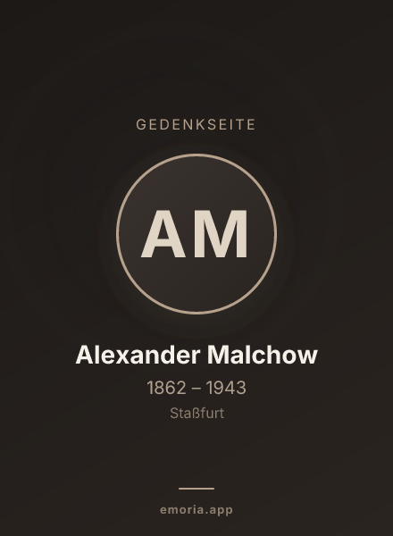 Gedenkportrait von Alexander Malchow
