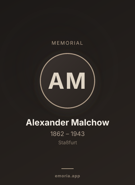 Memorial portrait of Alexander Malchow