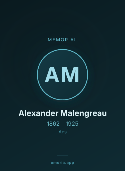 Memorial portrait of Alexander Malengreau