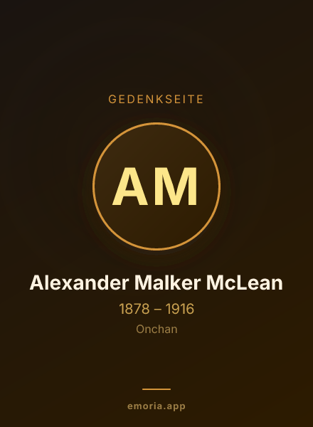 Gedenkportrait von Alexander Malker McLean