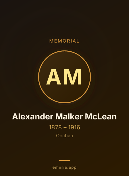Memorial portrait of Alexander Malker McLean