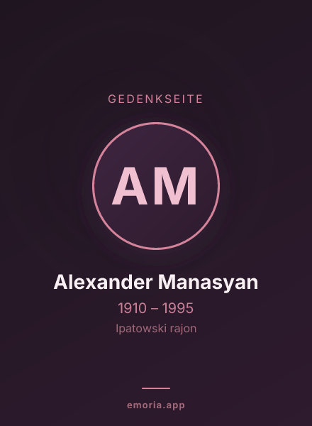 Gedenkportrait von Alexander Manasyan