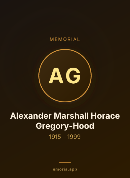 Memorial portrait of Alexander Marshall Horace Gregory-Hood