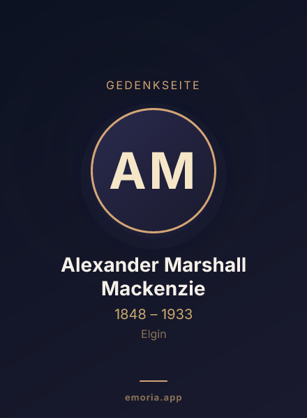 Gedenkportrait von Alexander Marshall Mackenzie