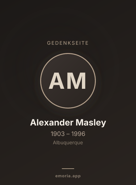 Gedenkportrait von Alexander Masley