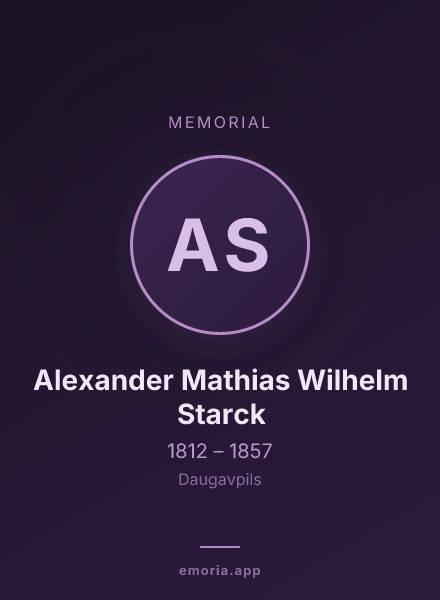 Memorial portrait of Alexander Mathias Wilhelm Starck