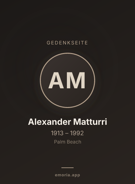 Gedenkportrait von Alexander Matturri