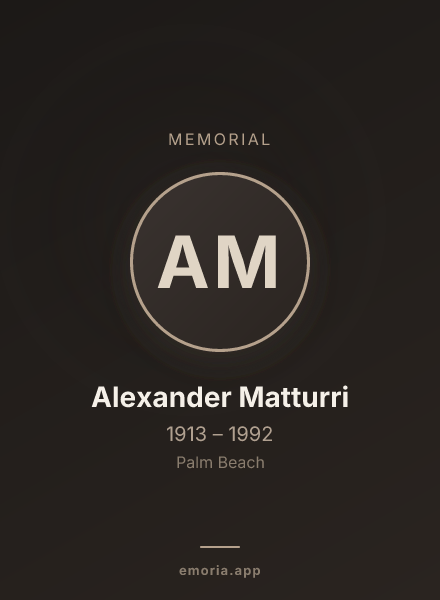 Memorial portrait of Alexander Matturri