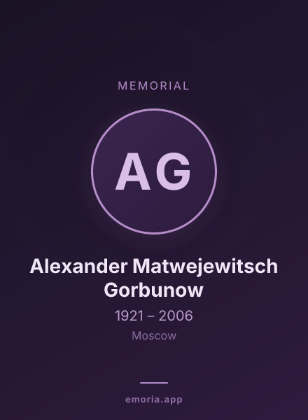 Memorial portrait of Alexander Matwejewitsch Gorbunow