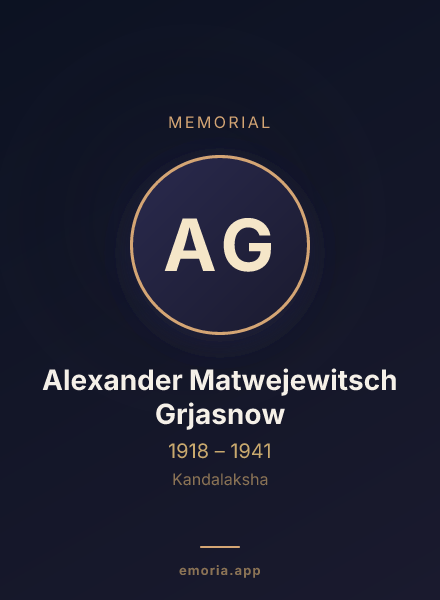 Memorial portrait of Alexander Matwejewitsch Grjasnow