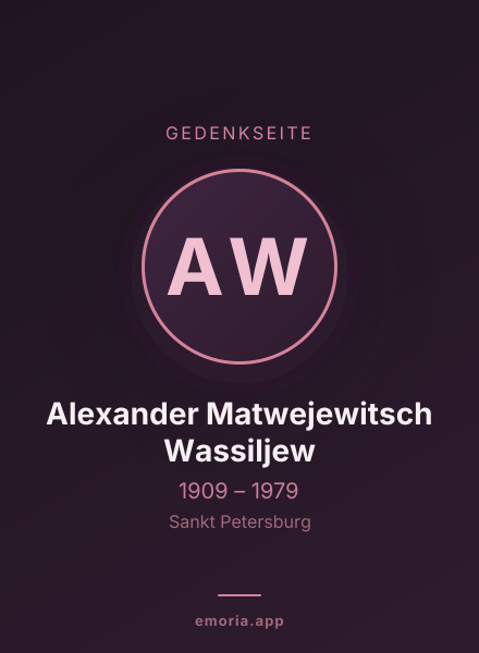Gedenkportrait von Alexander Matwejewitsch Wassiljew
