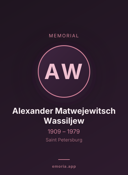 Memorial portrait of Alexander Matwejewitsch Wassiljew