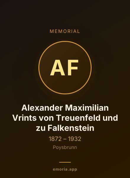 Memorial portrait of Alexander Maximilian Vrints von Treuenfeld und zu Falkenstein