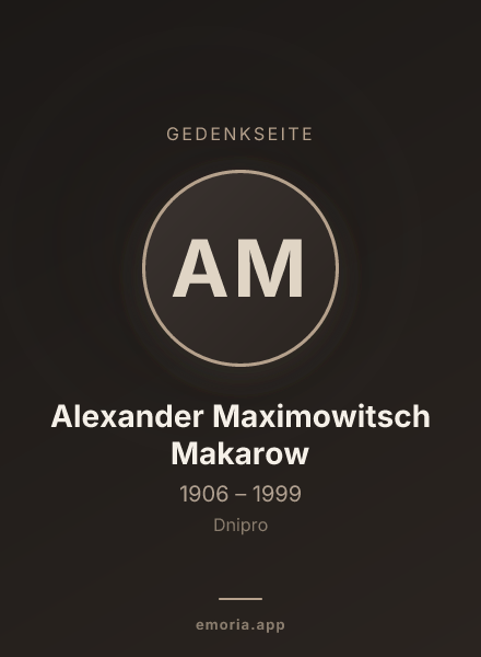 Gedenkportrait von Alexander Maximowitsch Makarow