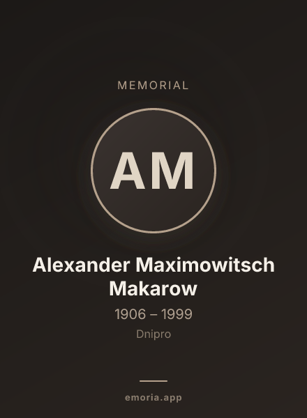 Memorial portrait of Alexander Maximowitsch Makarow