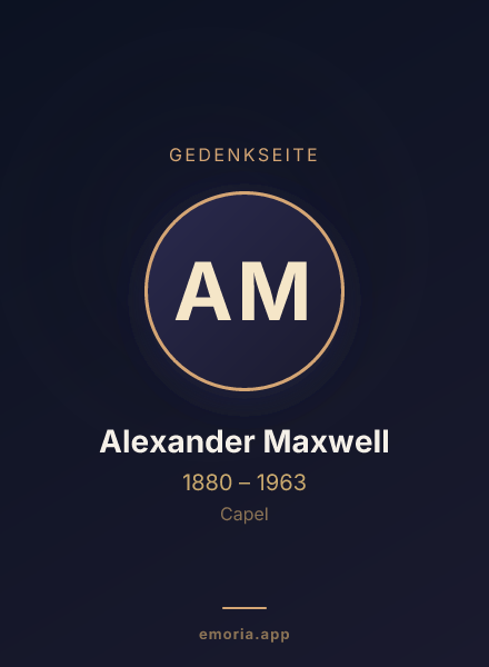 Gedenkportrait von Alexander Maxwell