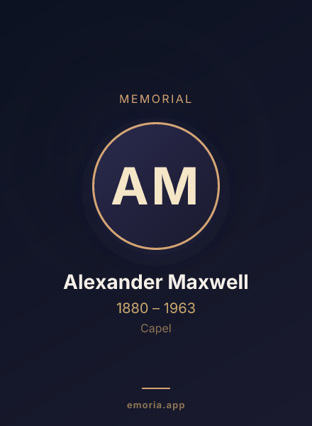 Memorial portrait of Alexander Maxwell