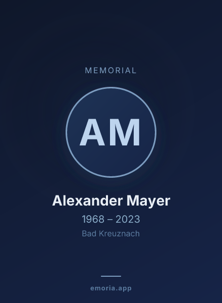 Memorial portrait of Alexander Mayer