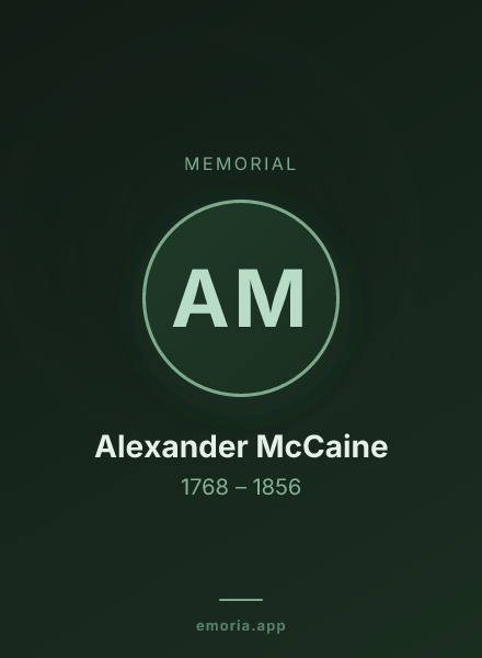 Memorial portrait of Alexander McCaine