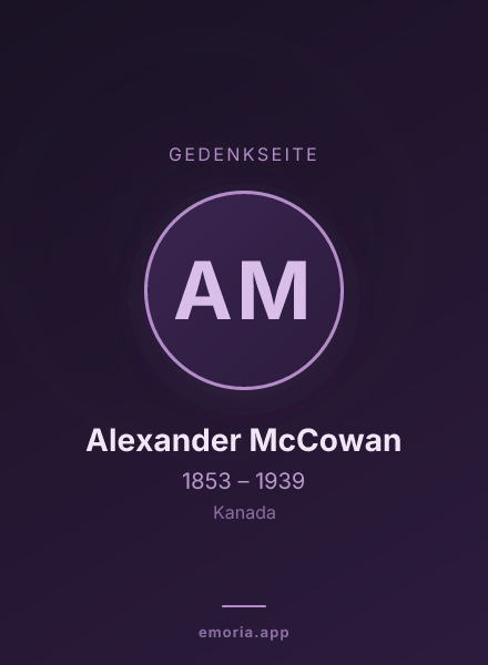 Gedenkportrait von Alexander McCowan