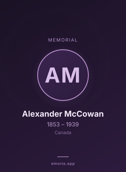 Memorial portrait of Alexander McCowan