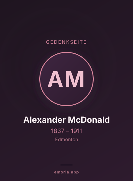 Gedenkportrait von Alexander McDonald