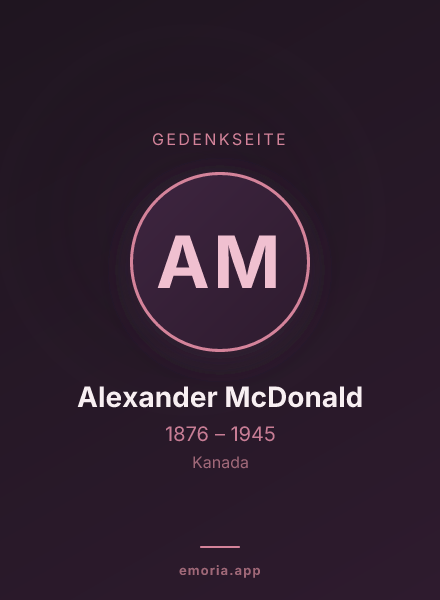 Gedenkportrait von Alexander McDonald